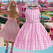 公主裙女童cosplay真人芭比乐园粉红吊带连衣裙收腰梦幻表演礼服
