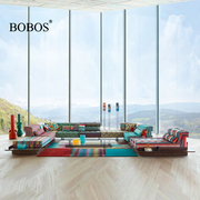 BOBOS麻将组合民宿影音室彩色布艺沙发罗奇堡宝意法式家具可定制