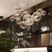 北欧网红后现代简约分子设计师个性创意米奇泡泡玻璃餐厅客厅吊灯