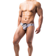 无畏船长男士大码系绳夏季三角 游泳短裤字母透气花色图案沙滩裤
