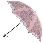 台湾彩虹屋洋伞二折双层刺绣，防晒太阳伞黑胶防紫外线遮阳伞超轻伞