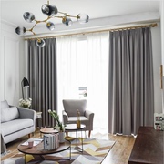 窗帘素色高精密加厚遮光布遮阳隔热定制成品纯色客厅阳台
