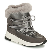 geox健乐士女靴保暖系带，内增高雪地靴毛绒短靴灰色冬季