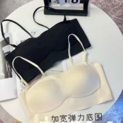 大胸显小无痕舒适内衣女薄款聚拢无钢圈收副乳防下垂抹胸内搭文胸