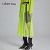 裂帛LIEBOFeng设计师品牌2024年荧光绿Y2K镂空蕾丝ABG半身裙长裙