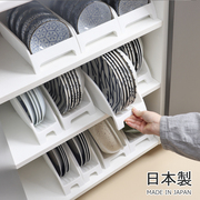 日本进口厨房收纳置物架橱柜碗盘锅具收纳架多功能沥水架储物神器
