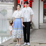 新中式国风学生班服情侣套装2024古风汉服高中生朗诵舞蹈演出