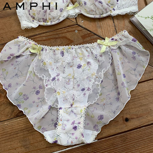 amphi华歌尔旗下 日系少女性感雪纺蕾丝 三角裤内裤AP2420