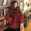 红色棉服冬季棉袄2023年韩版加厚面短款女包服宽松棉衣外套潮