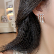 珍珠流苏耳环2023小众设计感高级气质独特耳钉女轻奢耳饰耳夹
