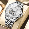 冠琴士手表时尚镂空机械表表全自动瑞士钢带，夜光表品牌防水男