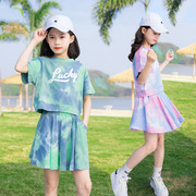 夏季女童短袖套装ins潮7岁8小学生短裤，两件套韩版儿童姐妹闺蜜装