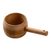 家用竹制长柄水勺水瓢p 厨房盛水舀子 日式加厚带柄大号竹木勺子