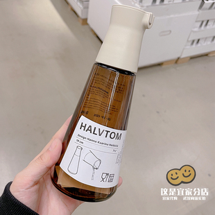 宜家HALVTOM哈弗通褐色玻璃不挂油防漏调料油瓶醋瓶料酒
