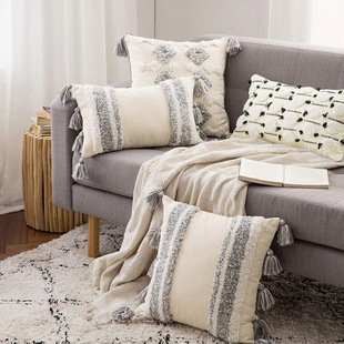 摩洛哥风格簇绒沙发抱枕新中式客厅靠垫书房椅子靠办公室腰枕抱枕