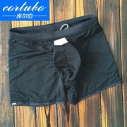 cortubo轻奢泳裤男平角泳裤黑色，印字母泳裤水，护垫裤垫男士泳衣