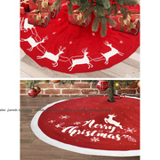 圣诞节装饰品针织立体圣诞树裙圣诞树底围裙雪花麋鹿两篇刺绣地垫