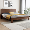床现代简约家用1.8m双人床卧室1.5m单人床工厂全实木床架木床