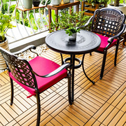 铸铝阳台小茶几桌椅组合三件套露台休闲桌椅约庭院外摆家具