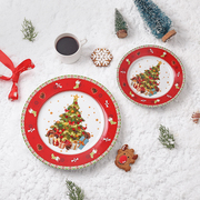 爱莉卡贝叶出口欧美圣诞，陶瓷盘西餐盘下午茶，西点盘节日盘