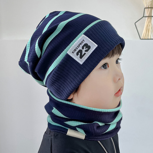 儿童帽子2023冬季东北防寒男童棉帽围脖中大童护耳宝宝堆堆帽