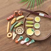 实心日式创意蔬菜筷子架放筷子，托筷架陶瓷家用摆件筷枕餐具可爱笔
