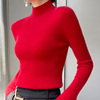 秋冬红色羊绒高领毛衣，女网红紧身堆堆，领打底衫修身羊毛针织衫薄款