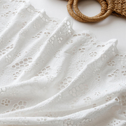 白色透气纯棉镂空雕花绣花水溶布料衬衫裙装面料diy桌布装饰布