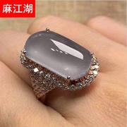 白金香芋淡紫色水晶戒指戒指精致男女款创意577
