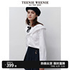 teenieweenie小熊春装荷叶边大翻领，甜美少女衬衫长袖衬衣女装