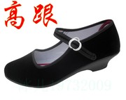 老北京女单鞋高跟黑布鞋平跟软底，酒店礼仪鞋，民国古装红军表演鞋
