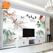 3d立体电视背景墙瓷砖高温微晶石，浮雕中式客厅，电视墙壁画家和富贵