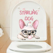 马桶贴画装饰坐便贴纸狗狗，创意个性卡通可爱搞笑厕所马桶盖翻新贴