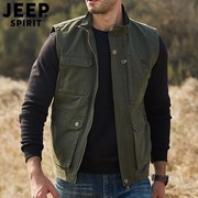 jeep吉普春秋男士马甲外套，军工装多口袋，坎肩男摄影夹克