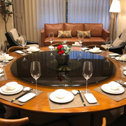 ma92家居民用茶色钢化玻璃转盘，餐厅酒店圆桌底座，餐桌面板转台