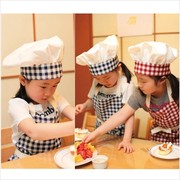韩版儿童围裙厨师帽手工厨师服男女童表演服厨房工作服可印logo