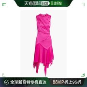 香港直邮潮奢versace范思哲女士，雪纺拼接垂褶针织，中长连衣裙