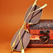 复古天然水晶眼镜石头镜太阳镜墨镜时尚全框方形防紫外线男女通用