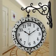 北欧双面挂钟客厅钟表家用现代简约个性创意时钟时尚大气两面