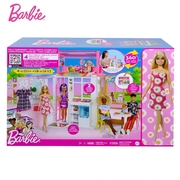 芭比barbie之梦幻度假屋，女孩社交互动过家家玩具生日礼物洋娃娃