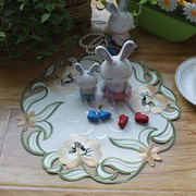 欧式简约现代田园刺绣餐桌，垫盘垫隔热垫花瓶，饰品垫装饰巾