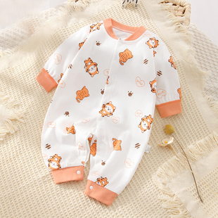 婴儿连体衣秋冬季纯棉新生儿，衣服婴幼儿打底内衣，宝宝爬服睡衣秋装