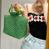 泰国曼谷原单“绿野仙踪”翡翠色手工串珠仙女包手提沙滩度假包包
