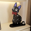 千与千寻艺术黑猫咪客厅桌面创意时钟台钟煤球卧室床头装饰品摆件