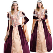 复古欧洲宫廷装白雪公主服装皇后服装长裙万圣节舞会女王服洋装裙