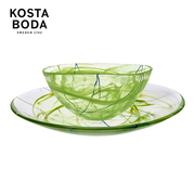 kostaboda进口水晶玻璃碗家用水果，碗contrast彩色，创意果盘沙拉碟