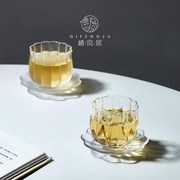 玻璃茶杯莲花品茗杯茶具功夫主人杯单杯个人专用小套装高端