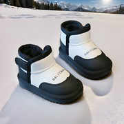男童保暖棉靴2023冬季女小童加绒加厚棉鞋儿童雪地靴防水防滑