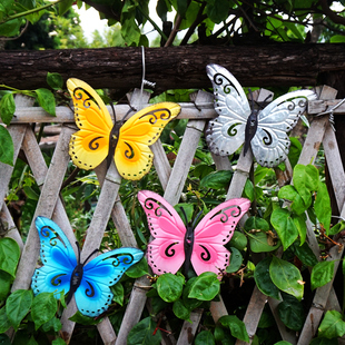 铁艺蝴蝶壁挂4件套花园阳台造景，挂件幼儿园墙面壁饰儿童房装饰