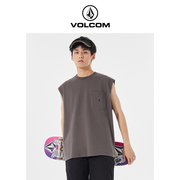 volcom钻石户外品牌美式背心，2024夏季原创运动圆领运动打底衫